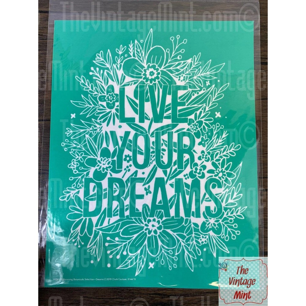 chalk couture silk screen transfers stencil blooming botanicals selection dream